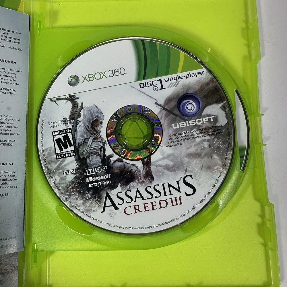 Assassin's Creed 3 III CIB W/ Manual - Xbox 360